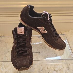 New Balance Women's Chocolate Brown and Pink Sneakers